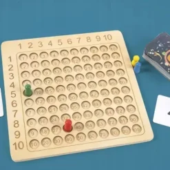 TABLICZKA MNOŻENIA GRA DREWNIANA MONTESSORI DZIECI GRA EDUKACYJNA LOGICZNA