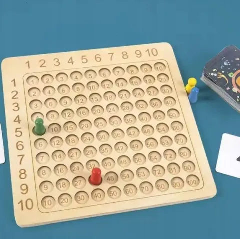 TABLICZKA MNOŻENIA GRA DREWNIANA MONTESSORI DZIECI GRA EDUKACYJNA LOGICZNA