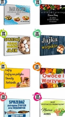 TABLICZKA REKLAMOWA szyld z dibondu nadruk 40x30 cm sprzedaż jajek