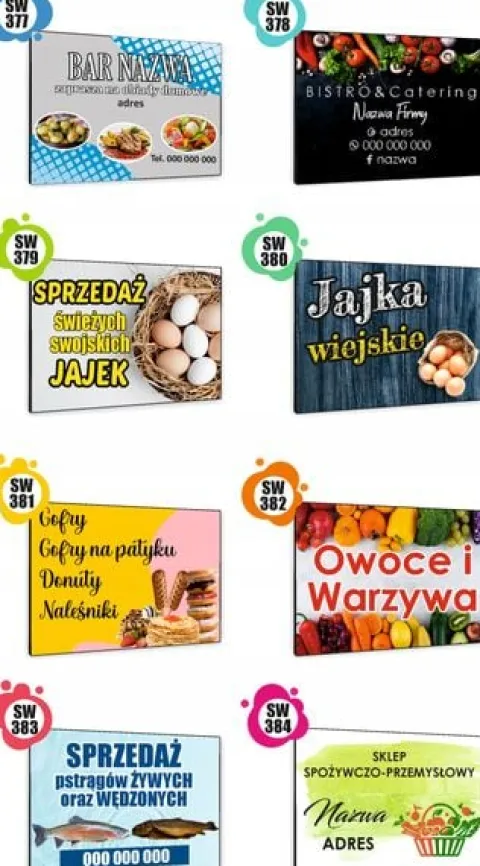 TABLICZKA REKLAMOWA szyld z dibondu nadruk 40x30 cm sprzedaż jajek