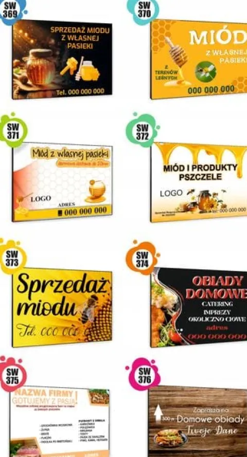 TABLICZKA REKLAMOWA szyld z dibondu nadruk 40x30 cm sprzedaż jajek