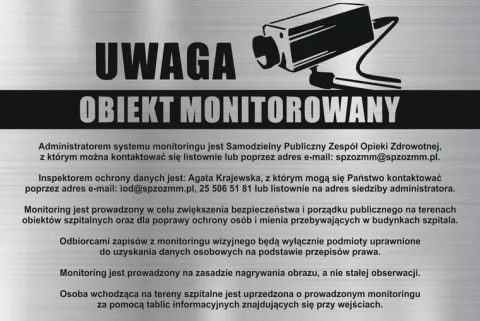 Tabliczka Tablica MONITORING TEREN OBSZAR OBIEKT MONITOROWANY 30x20 cm
