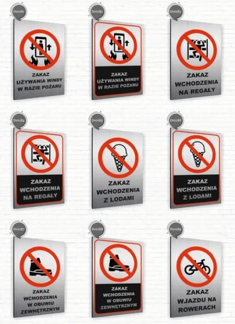 Tabliczka znak informacyjny 40x30 Srebrna ZAKAZ POŁOWU RYB Nierdzewna