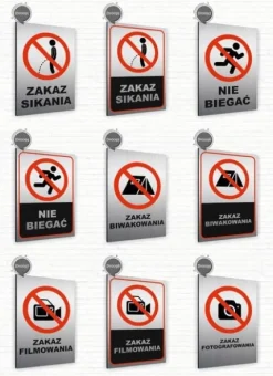 Tabliczka znak informacyjny 40x30 Srebrna ZAKAZ POŁOWU RYB Nierdzewna