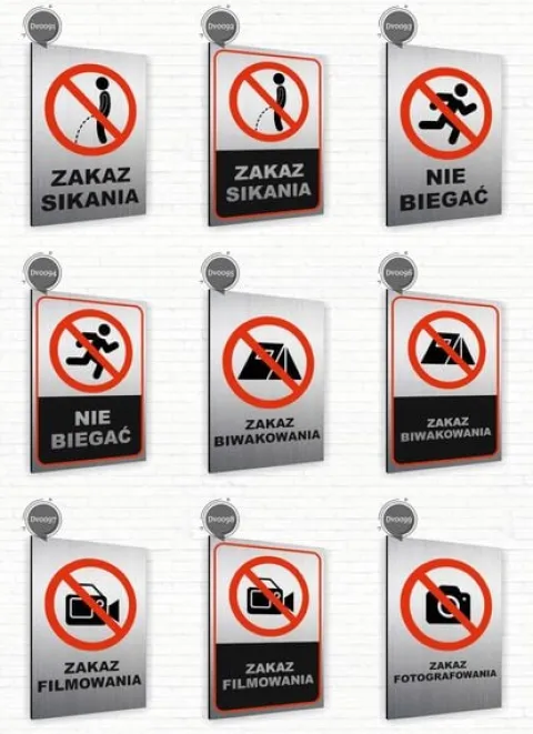 Tabliczka znak informacyjny 40x30 Srebrna ZAKAZ POŁOWU RYB Nierdzewna