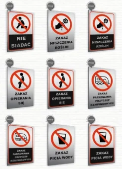 Tabliczka znak informacyjny 40x30 Srebrna ZAKAZ POŁOWU RYB Nierdzewna