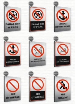 Tabliczka znak informacyjny 40x30 Srebrna ZAKAZ POŁOWU RYB Nierdzewna