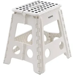 Taboret stołek składany antypoślizgowy krzesło podest 150kg 39cm biały