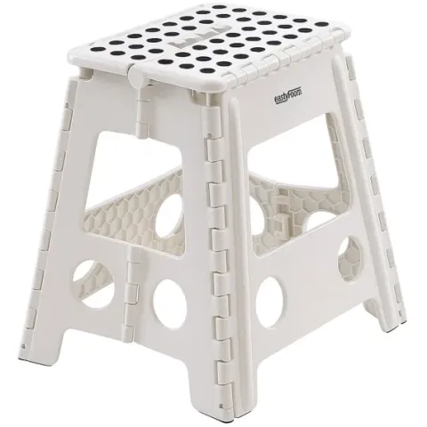 Taboret stołek składany antypoślizgowy krzesło podest 150kg 39cm biały