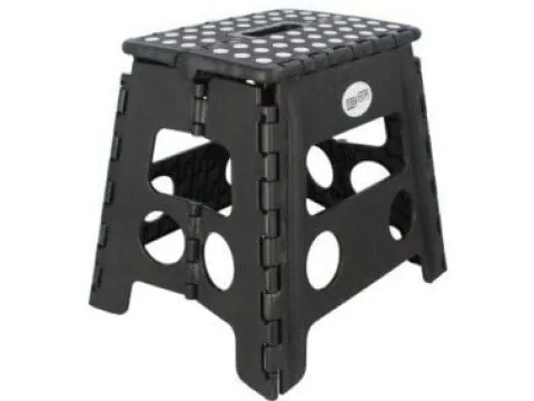 Taboret stołek składany antypoślizgowy krzesło podest 150kg 32cm czarny
