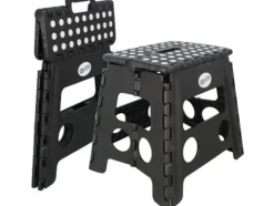 Taboret stołek składany antypoślizgowy krzesło podest 150kg 32cm czarny