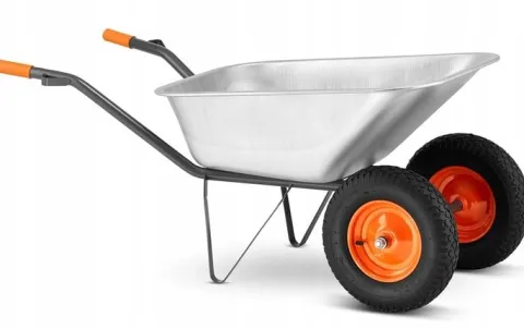 Taczka ogrodowa KOLEBA dwukołowa OCYNKOWANA spawana HIGHER 140L 380kg