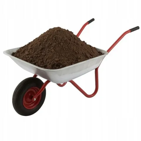 TACZKA OGRODOWA LEKKA OCYNKOWANA MOCNA Z METALOWYM KOŁEM 80/120 L