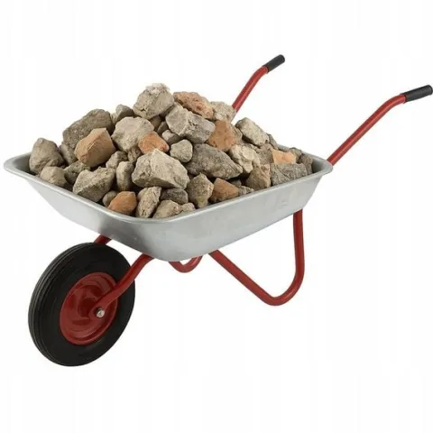 TACZKA OGRODOWA LEKKA OCYNKOWANA MOCNA Z METALOWYM KOŁEM 80/120 L