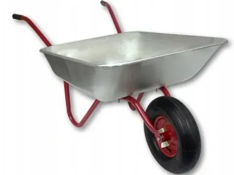 TACZKA OGRODOWA LEKKA OCYNKOWANA MOCNA Z METALOWYM KOŁEM 120 L / 80L