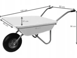 TACZKA OGRODOWA LEKKA OCYNKOWANA MOCNA Z METALOWYM KOŁEM 120 L / 80L
