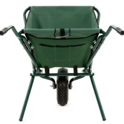 Taczka ogrodowa 50 L składana 116 x 64 x 65 cm jednokołowa, stalowy wózek transportowy