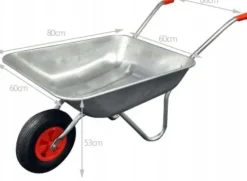TACZKA WÓZEK OCYNK OCYNKOWANA LEKKA OGRODOWA 80L
