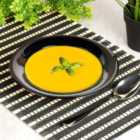 Talerze obiadowe głębokie szklane czarne 21,5 cm, 400 ml 6 szt.