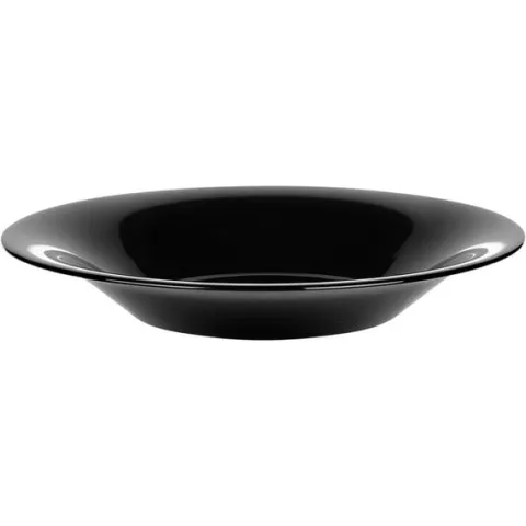 Talerze obiadowe głębokie szklane czarne 21,5 cm, 400 ml 6 szt.