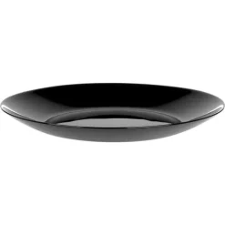 Talerze obiadowe płytkie szklane czarne 25,5 cm 6 szt.