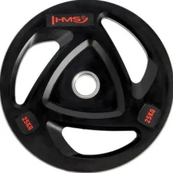 Talerz olimpijski ogumowany czarny TOX25 HMS 25 kg