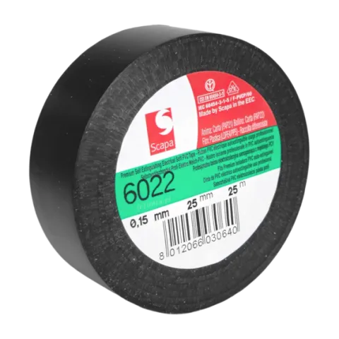 TAŚMA IZOLACJA PCV 6022 25mm/25m CZARNA, SCAPA