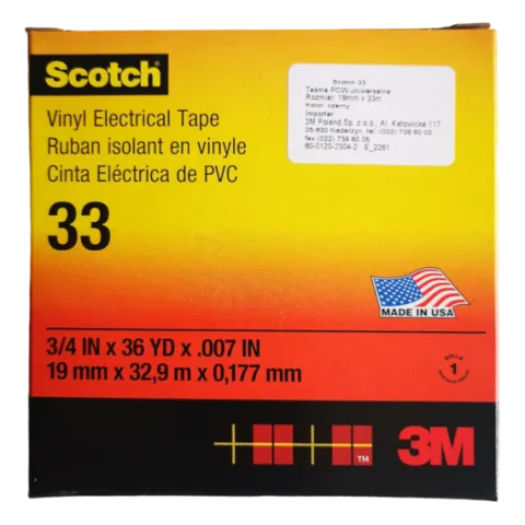 TAŚMA IZOLACJA SCOTCH 33 19mm/33m CZARNA