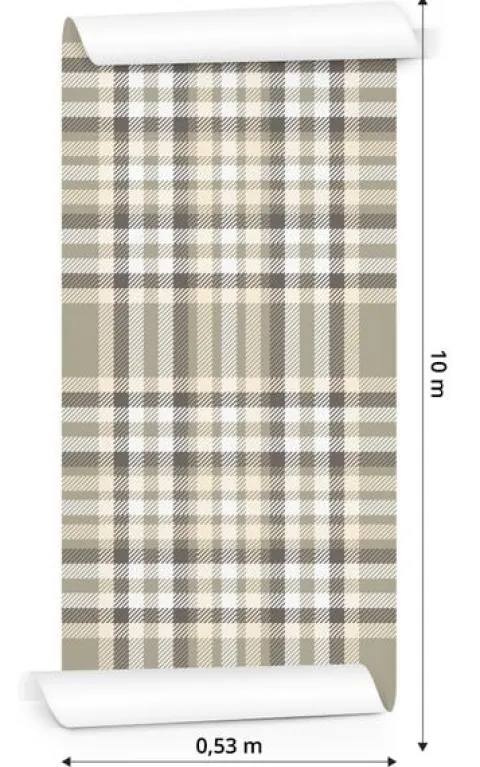 Tapeta Szkocka Krata w Stylu Retro