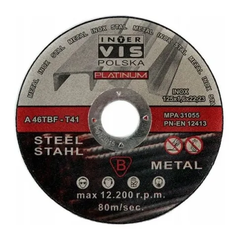 TARCZA DO CIĘCIA METALU INTER-VIS INOX 125x1,0