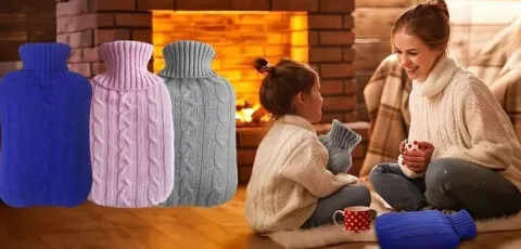 TERMOFOR DUŻY 2L SWETER GUMOWY POKROWIEC OGRZEWACZ DO RĄK NA WODĘ PREZENT