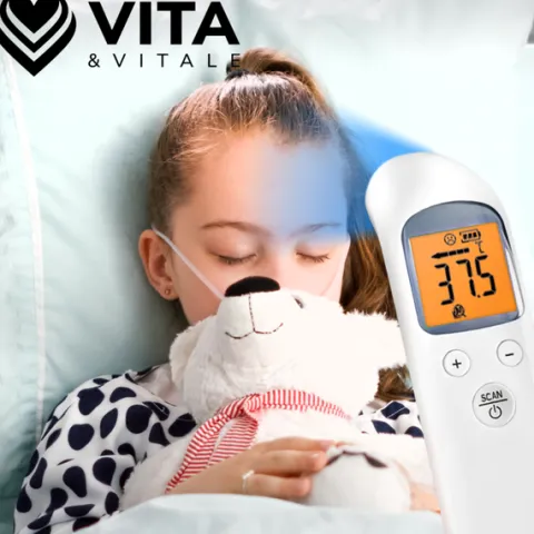 TERMOMETR BEZDOTYKOWY NA PODCZERWIEŃALARM GORĄCZKI MEDYCZNY LEKARSKI