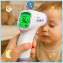 TERMOMETR BEZDOTYKOWY NA PODCZERWIEŃ LCD ELEKTRONICZNY CYFROWY DOKŁADNY AAA