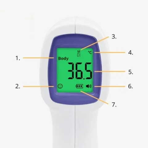 TERMOMETR BEZDOTYKOWY NA PODCZERWIEŃ LCD ELEKTRONICZNY CYFROWY DOKŁADNY AAA