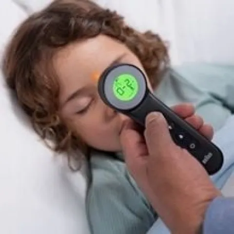 TERMOMETR ELEKTRONICZNY BEZDOTYKOWY MEDYCZNY PODCZERWIEŃ BRAUN BNT400 BLACK