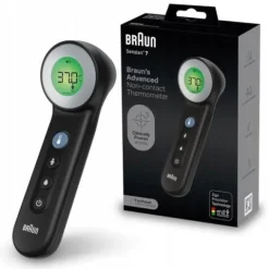 TERMOMETR ELEKTRONICZNY BEZDOTYKOWY MEDYCZNY PODCZERWIEŃ BRAUN BNT400 BLACK