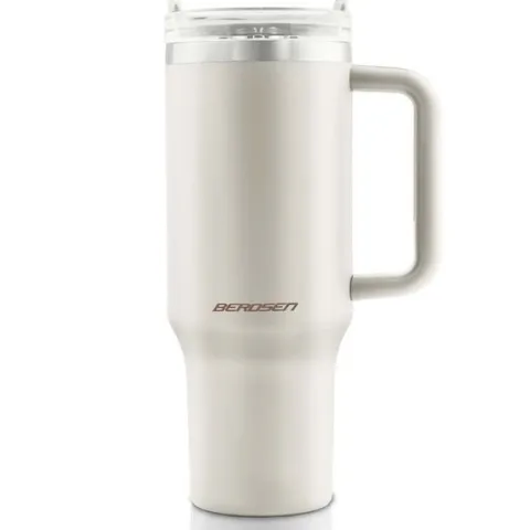 Termos próżniowy kubek ze słomką 1180 ml Berdsen kremowy
