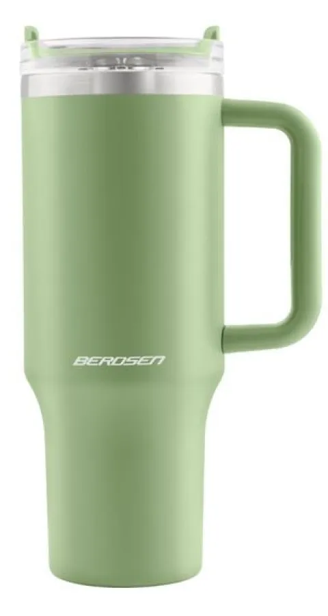 Termos próżniowy kubek ze słomką 1180 ml Berdsen zielony