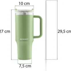 Termos próżniowy kubek ze słomką 1180 ml Berdsen zielony