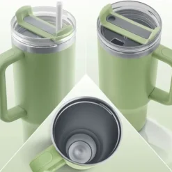 Termos próżniowy kubek ze słomką 1180 ml Berdsen zielony