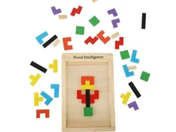 Tetris układanka puzzle drewniane klocki montessori 3d gra logiczna