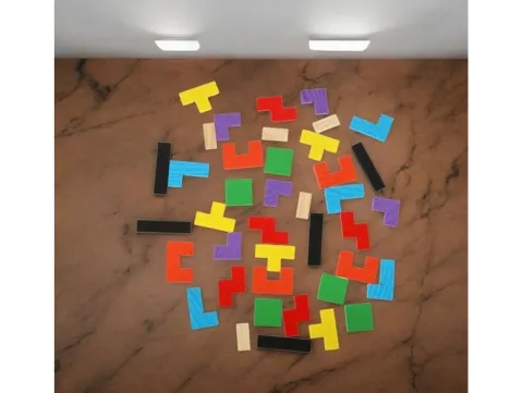 Tetris układanka puzzle drewniane klocki montessori 3d gra logiczna