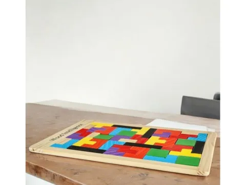 Tetris układanka puzzle drewniane klocki montessori 3d gra logiczna