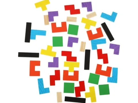 Tetris układanka puzzle drewniane klocki montessori 3d gra logiczna