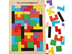 Tetris układanka puzzle drewniane klocki montessori 3d gra logiczna