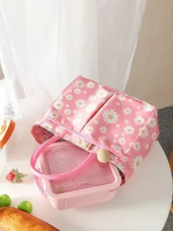 Torba Termiczna Izolacyjna Na Drugie Śniadanie Lunch Stokrotka Różowa