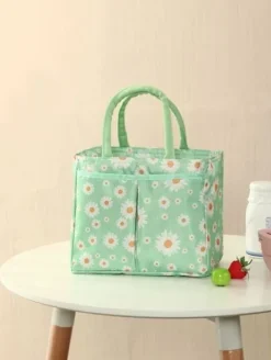 Torba Termiczna Izolacyjna Na Drugie Śniadanie Lunch Stokrotka Zielona