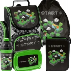 TORNISTER SZKOLNY PASO MINECRAFT start plecak- ZESTAW 5 el.!! klasa 1-3