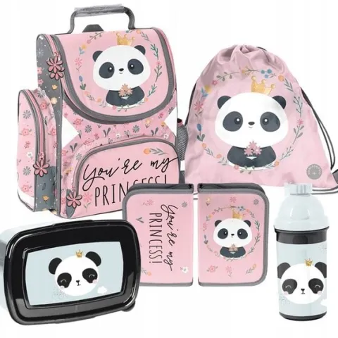 TORNISTER SZKOLNY PASO PANDA PLECAK-ZESTAW 5 EL.