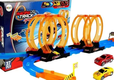 Tor Wyścigowy Racing z 4 Pętlami Dwa Autka 181 cm